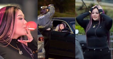 Oliwka Brazil wyłania się z czarnego BMW na dymka podczas nagrywek na mieście (ZDJĘCIA)