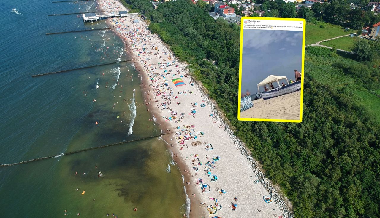 Parawan nie wystarczył. Rozstawili ją nad Bałtykiem