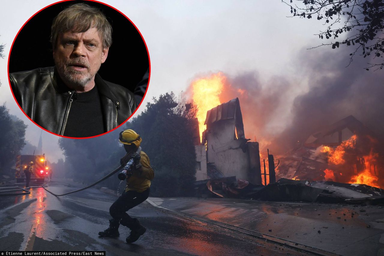 Koszmar. Mark Hamill z rodziną i psem ewakuowali się z domu