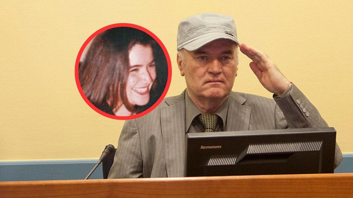 Ana Mladić (w kółku), obok jej ojciec Ratko Mladić