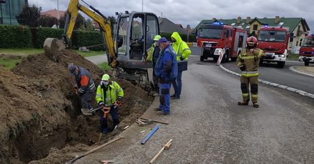 Wyciek gazu w Turce pod Lublinem. Operator koparki uszkodził gazociąg