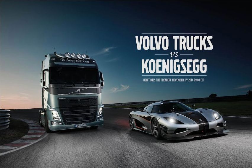 Ciężarowe Volvo kontra Koenigsegg One:1 [wideo]