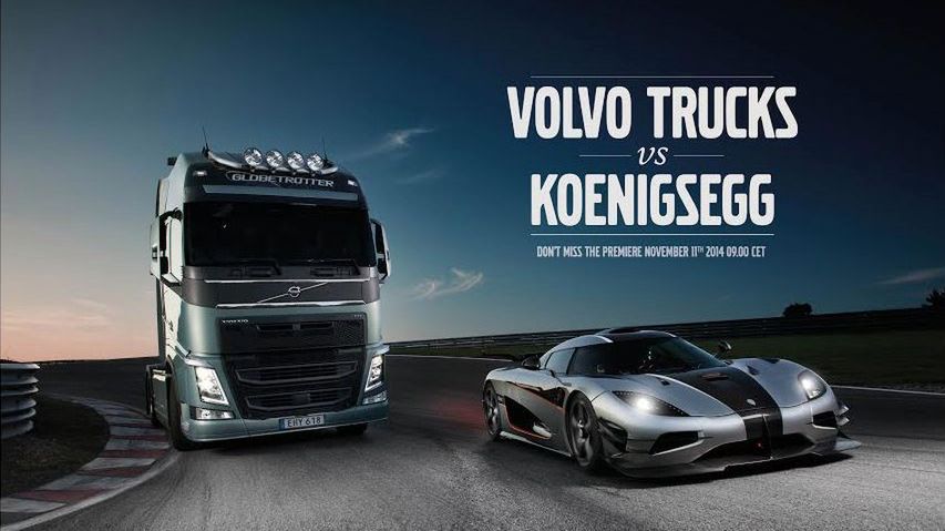 Ciężarowe Volvo kontra Koenigsegg One:1 [wideo] 1
