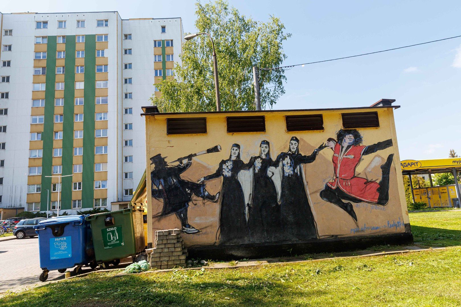 Białostoczek - mural z tancerzami