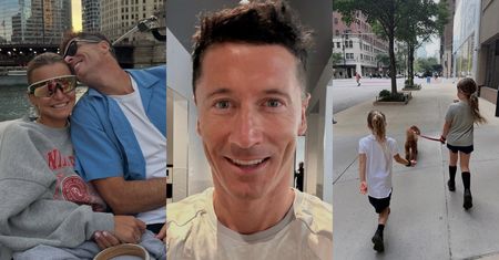 Robert Lewandowski pokazuje, jak wygląda jego życie w Chicago: rejs motorówką, spacer z córkami, CZUŁOŚCI z Anią (ZDJĘCIA)