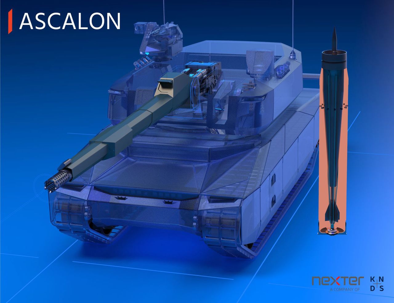 Koncepcja czołgu z francuskim działem ASCALON.