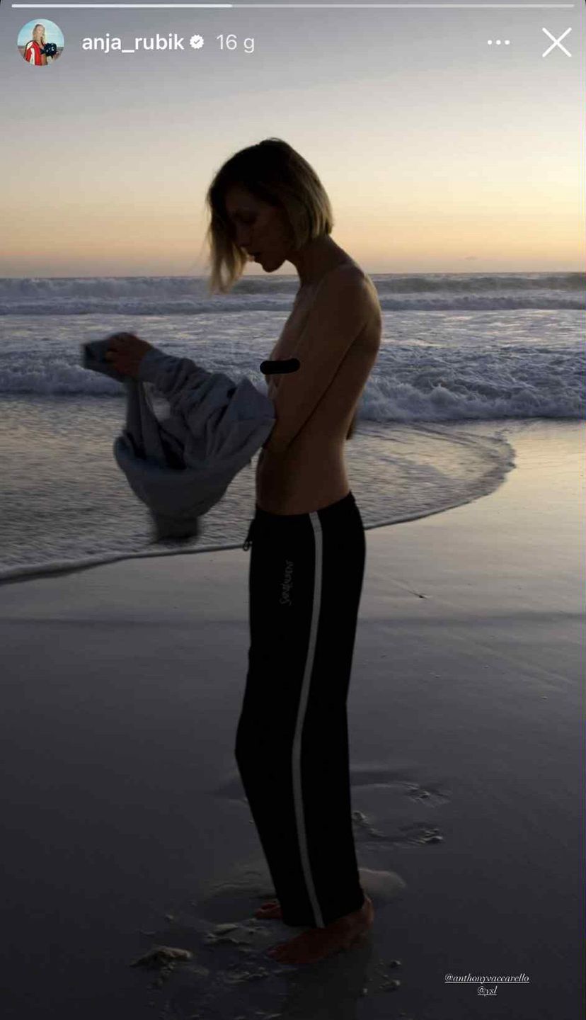 Anja Rubik na planie sesji zdjęciowej