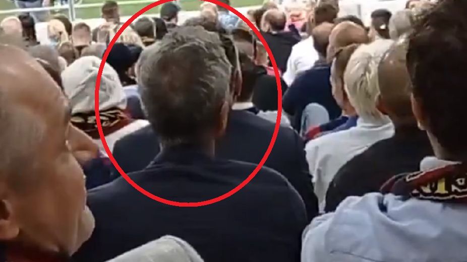 Twitter / twitter.com/kac_tomczyk / Paulo Sousa na trybunach w Szczecinie