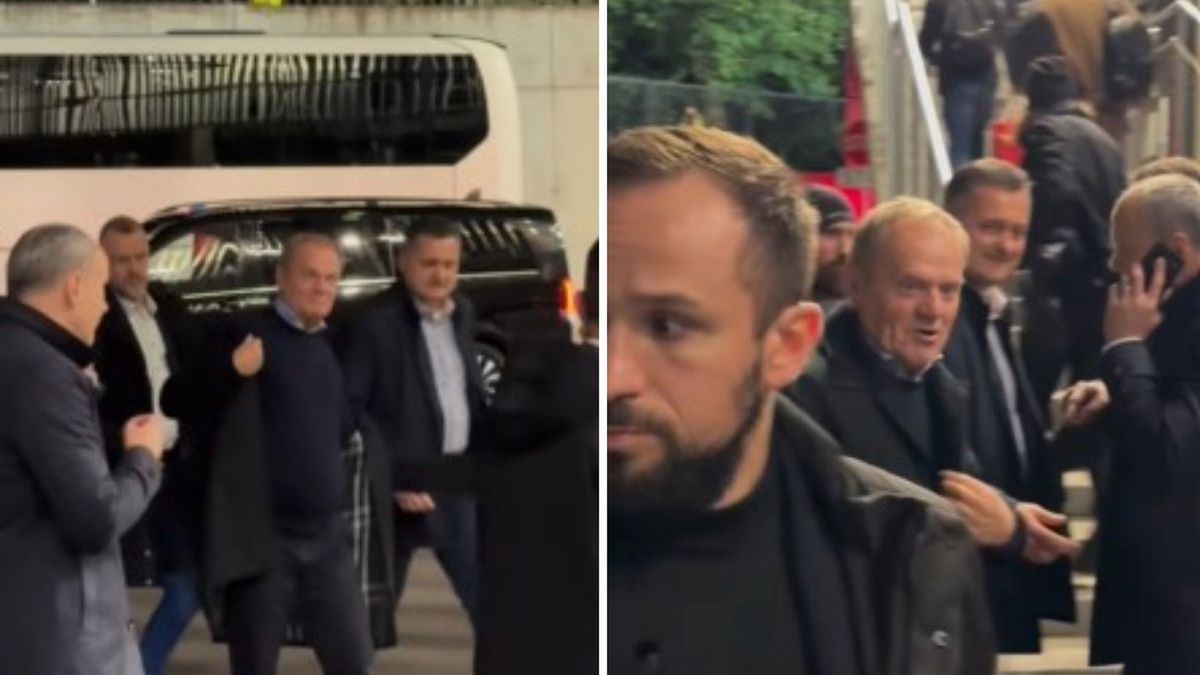 Twitter / Twitter / Wchodzący na mecz Polaków Donald Tusk