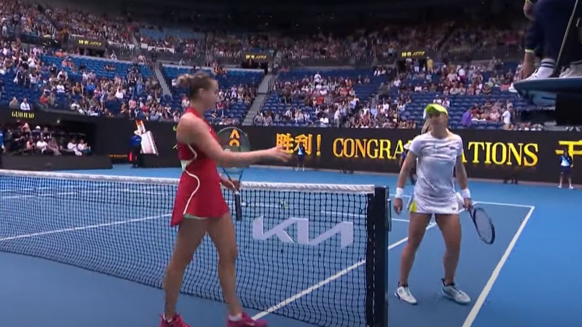 Zdjęcie okładkowe artykułu: YouTube / Eurosport Tennis / Na zdjęciu: Aryna Sabalenka i Łesia Curenko