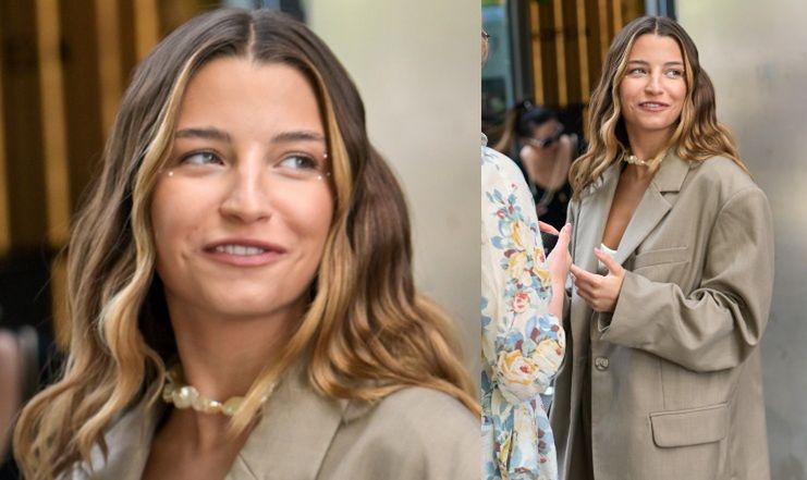 Dumna Julia Wieniawa rozdaje autografy i robi miny pod studiem DDTVN
