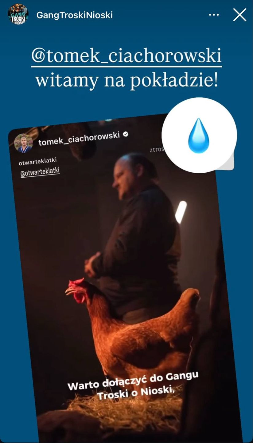 Wpis Tomasza Ciachorowskiego na Instagramie