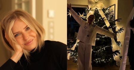 Edyta Pazura w świątecznej piżamie dekoruje dom na Boże Narodzenie: świece, kokardy, figurki (ZDJĘCIA)