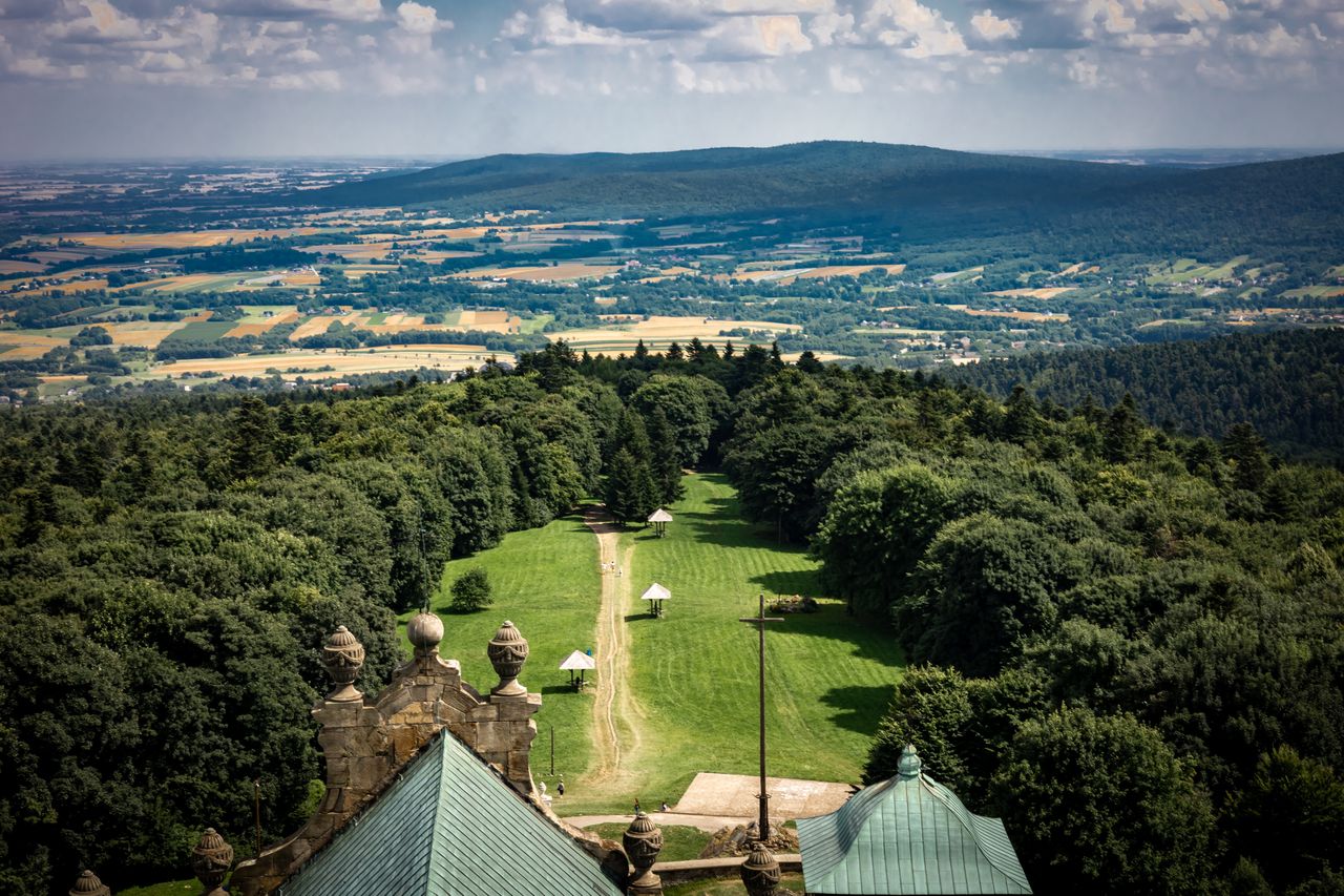 Widok z bazyliki na Łysej Górze 