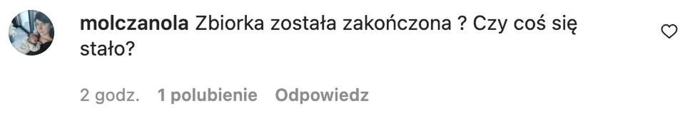 Komentarz na Instagramie Magdy Stępień