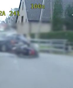 Kamieniec Ząbkowicki. 140 km/h w terenie zabudowanym. Pościg zakończony upadkiem pijanego motocyklisty