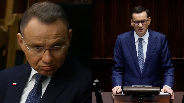 Andrzej Duda prezentuje bogatą mimikę podczas expose Mateusz Morawieckiego