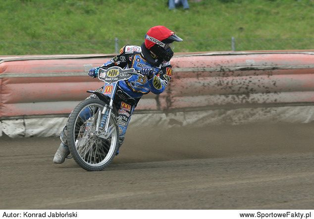 Tobias Kroner w debiucie zdobył dla Speedway Wandy 12 punktów (fot. Konrad Jabłoński)