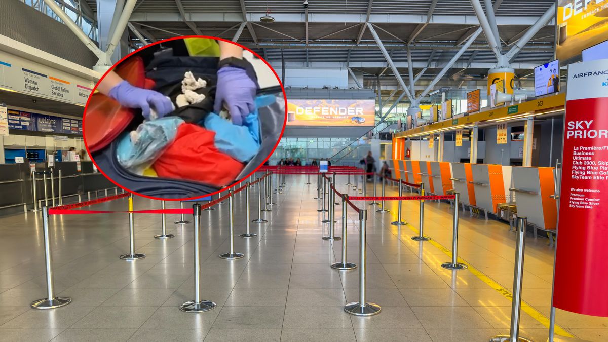 Turysta wpadł na lotnisku w Warszawie 