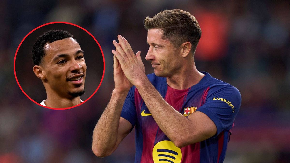 Getty Images / Pedro Salado/ Liverpool FC/Liverpool FC via Getty Images / Na dużym zdjęciu Robert Lewandowski, na małym Hugo Ekitike