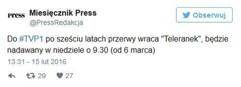 "Teleranek" wraca na antenę TVP