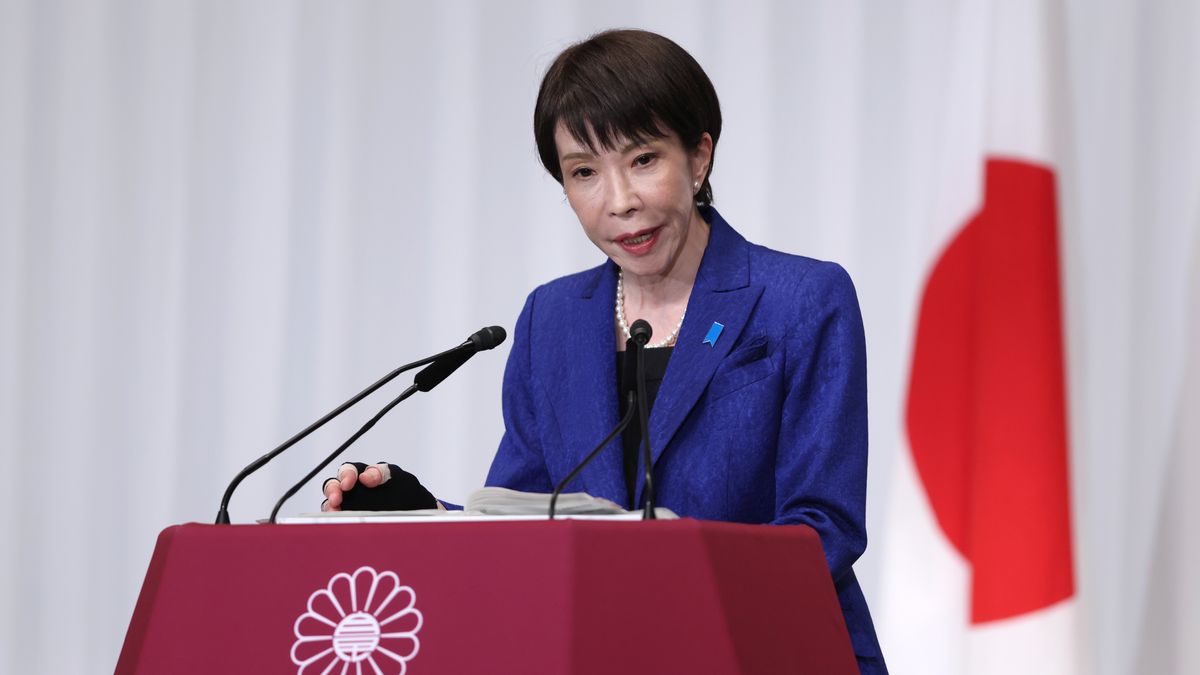 Sanae Takaichi, Japan's prime minister and president of the Liberal Democratic Party (LDP), speaks during a news conference at the party's headquarters in Tokyo, Japan, on Monday, Feb. 9, 2026. Takaichi's ruling coalition secured an overwhelming majority in Sunday's lower-house vote, giving her a clear mandate to pursue fiscal expansionary policies that have already driven Japanese stocks to all-time highs. Photographer: Kiyoshi Ota/Bloomberg via Getty Images