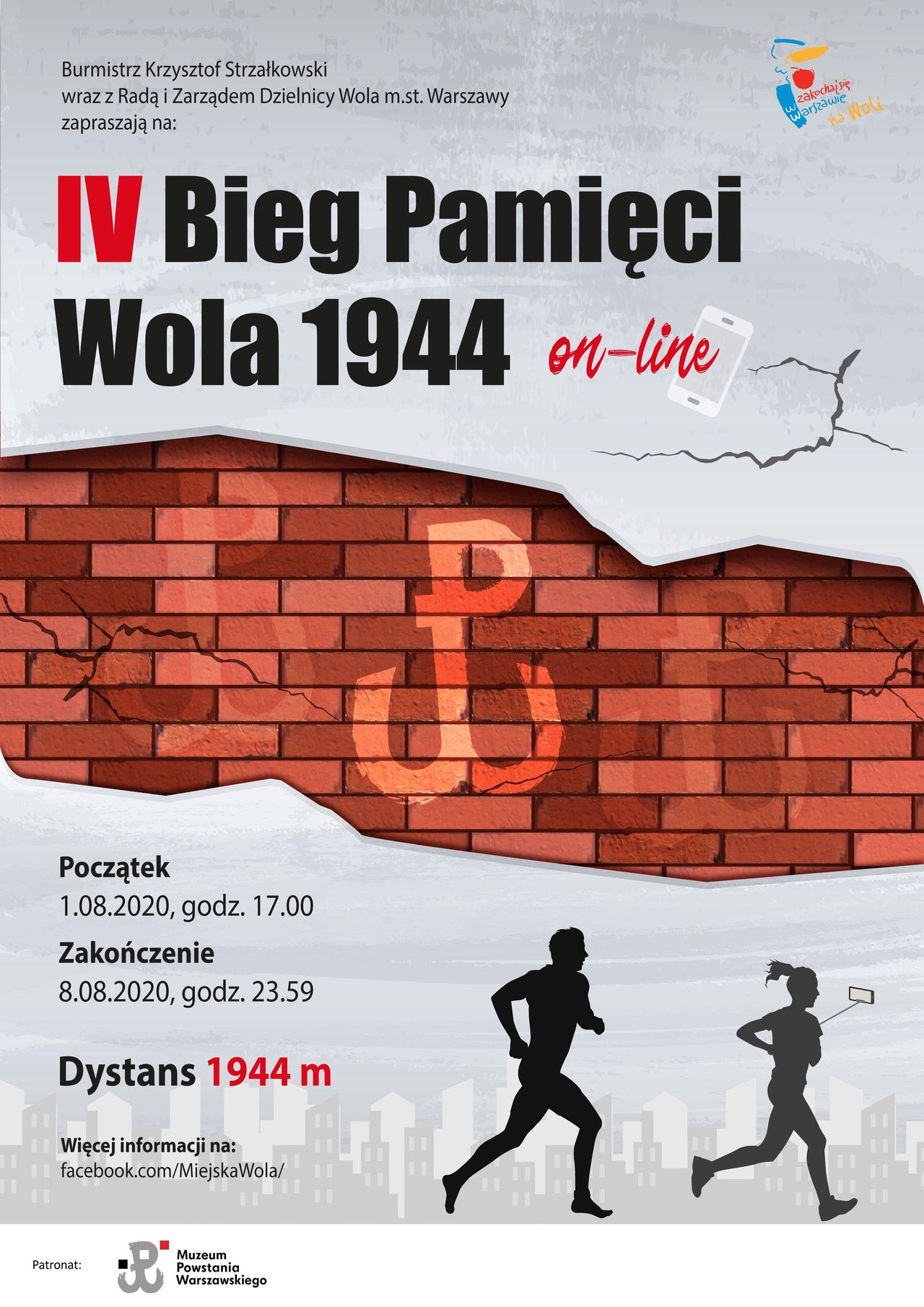 Warszawa. IV Bieg Pamięci "Wola 1944" odbędzie się online