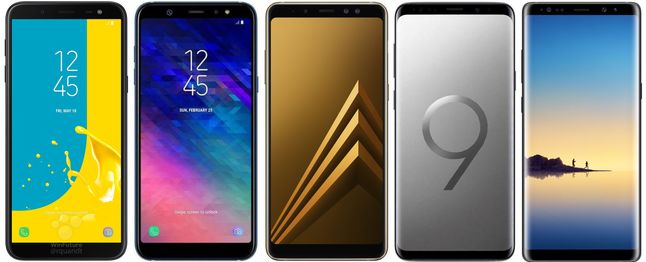 Galaxy J6, A6, A8, S9 i Note 8