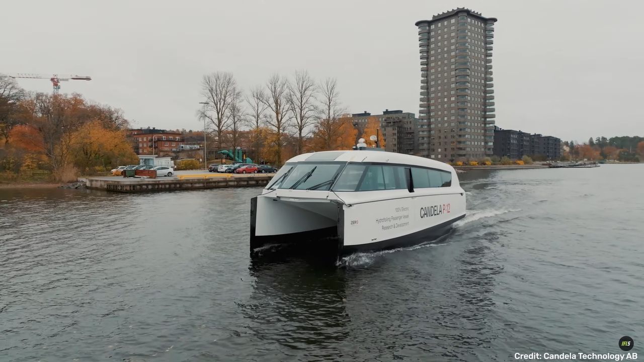 The Candela P-12 is the first fully electric hydrofoil for passenger transport.