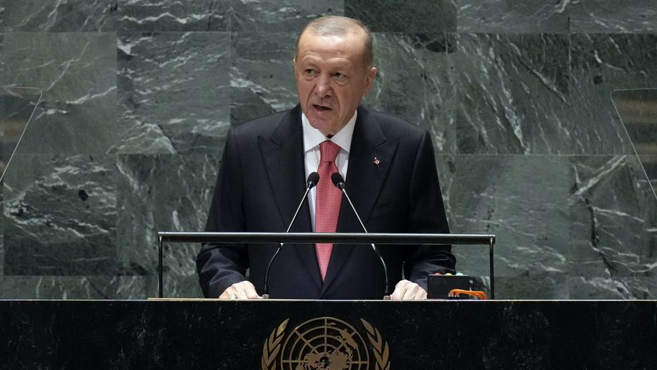 79. sesja Zgromadzenia Og�lnego ONZ
Turkey's President Recep Tayyip Erdogan addresses the 79th session of the United Nations General Assembly, Tuesday, Sept. 24, 2024. (AP Photo/Richard Drew)
Richard Drew