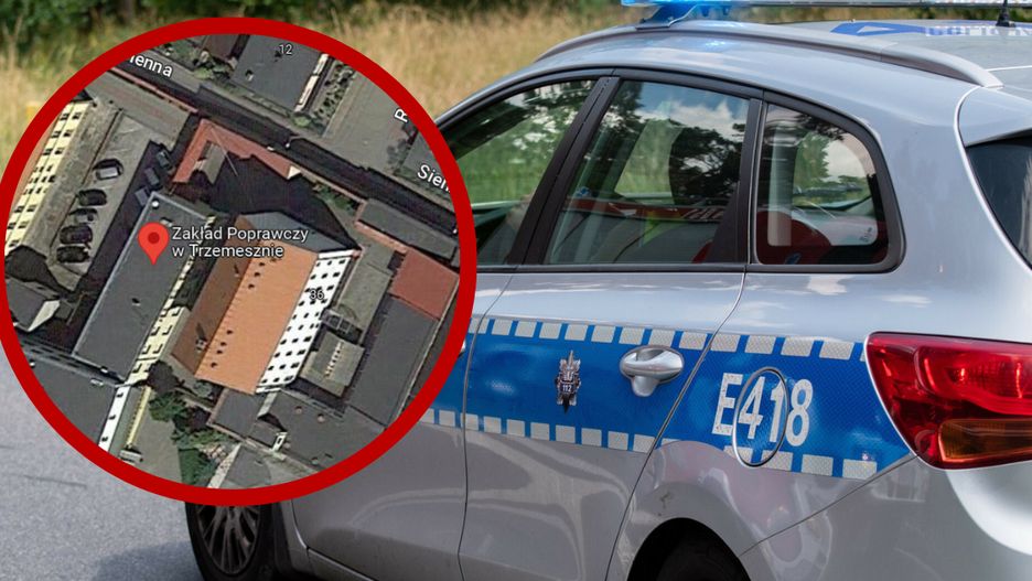 Zdjęcie satelitarne zakładu poprawczego w Trzemesznie