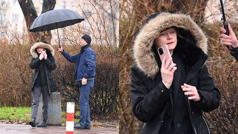 Kinga Duda "przyłapana" z ochroniarzem. Chodził za nią z parasolem