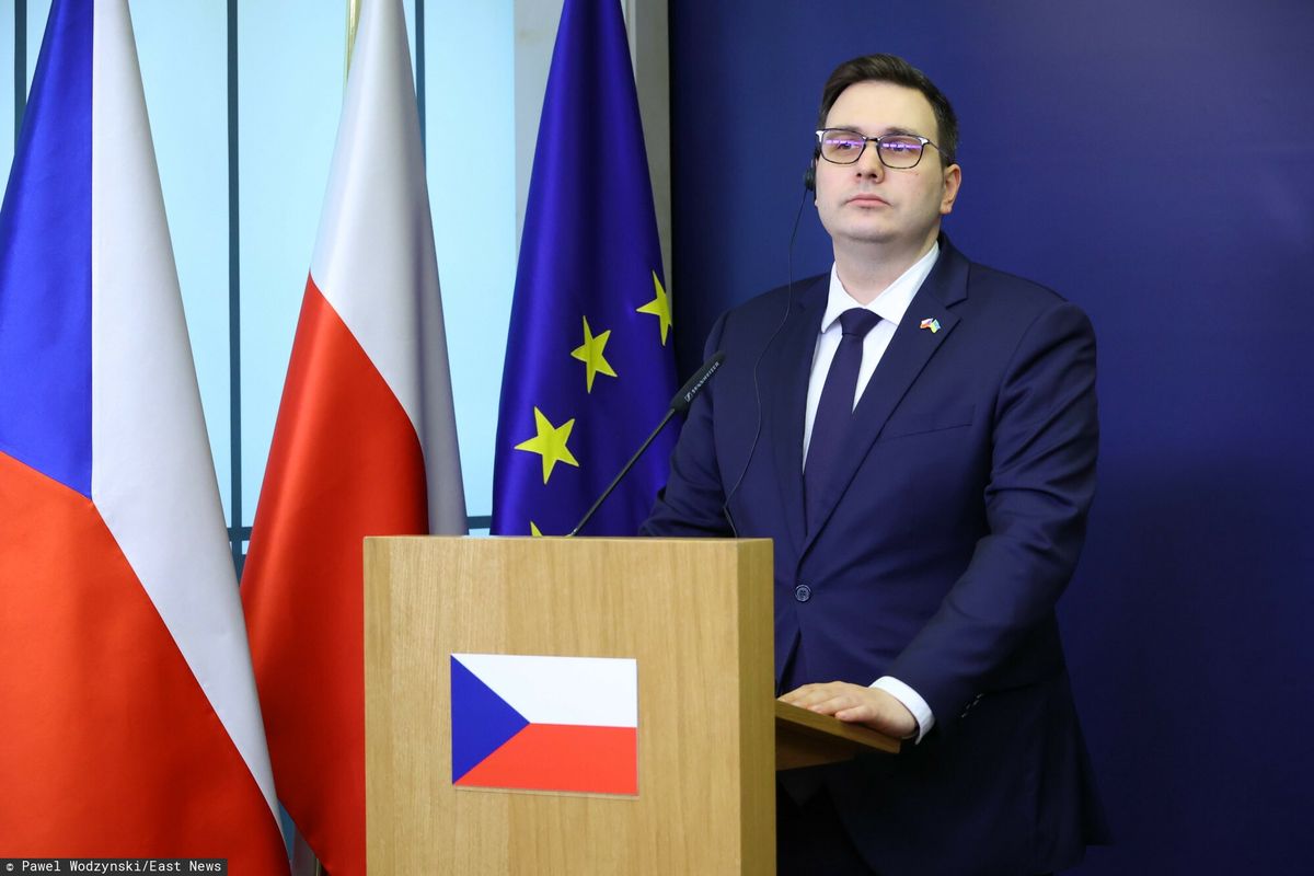 Konferencja prasowa w Warszawie z udziałem ministra spraw zagranicznych Republiki Czeskiej Jana Lipavsky'ego