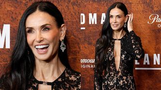 Cała w koronkach Demi Moore świętuje 63. (!) urodziny na premierze serialu. Ikona?