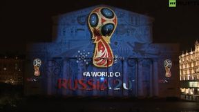 Logo mistrzostw świata 2018 wyświetlone na teatrze Bolszoj