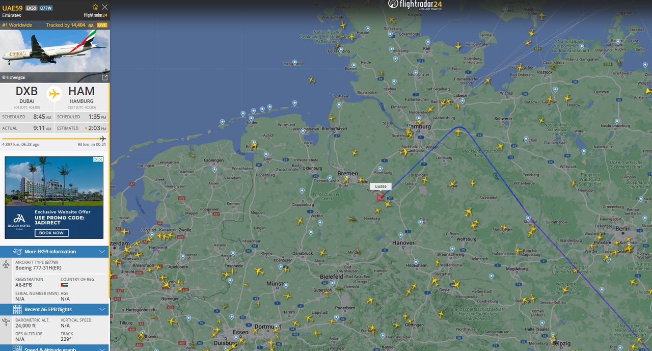 Planes are being redirected from Hamburg to other airports.