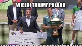 "Następny z paletkom". Zobacz memy po triumfie Hurkacza