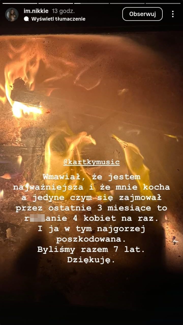 Nicol Ślusarz oskarża Kartky'ego