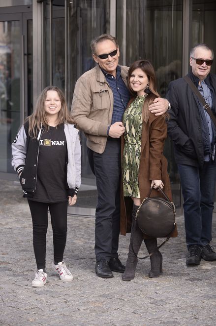 Jacek Borkowski z córą i Pauliną Koziejowską, 2018 r.