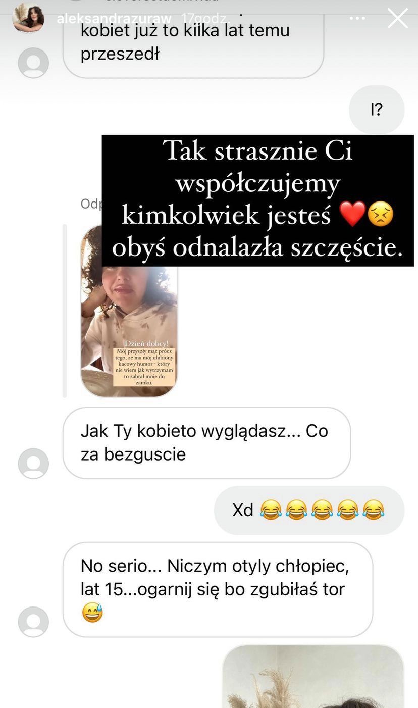 Ola Żuraw pokazała wiadomość, jakie otrzymuje od internautów