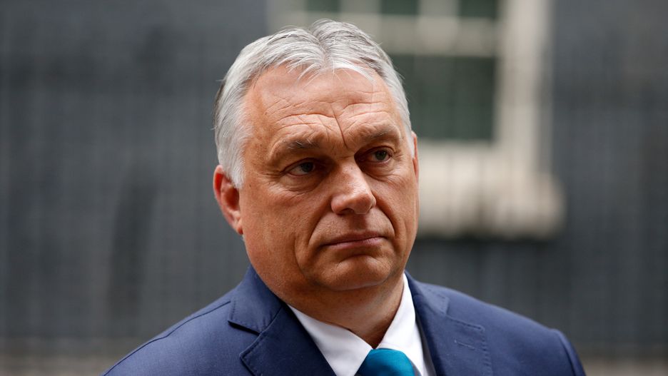 LONDON, UNITED KINGDOM - MAY 28: Hungarian Prime Minister Viktor Orban answers questions from journalists following a meeting with British Prime Minister Boris Johnson at 10 Downing Street in London, United Kingdom on May 28, 2021. (Photo by David Cliff/Anadolu Agency via Getty Images)
