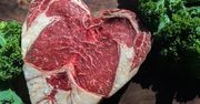 Surowy antrykot z wołowiny australijskiej bez kości (mięso i tłuszcz)