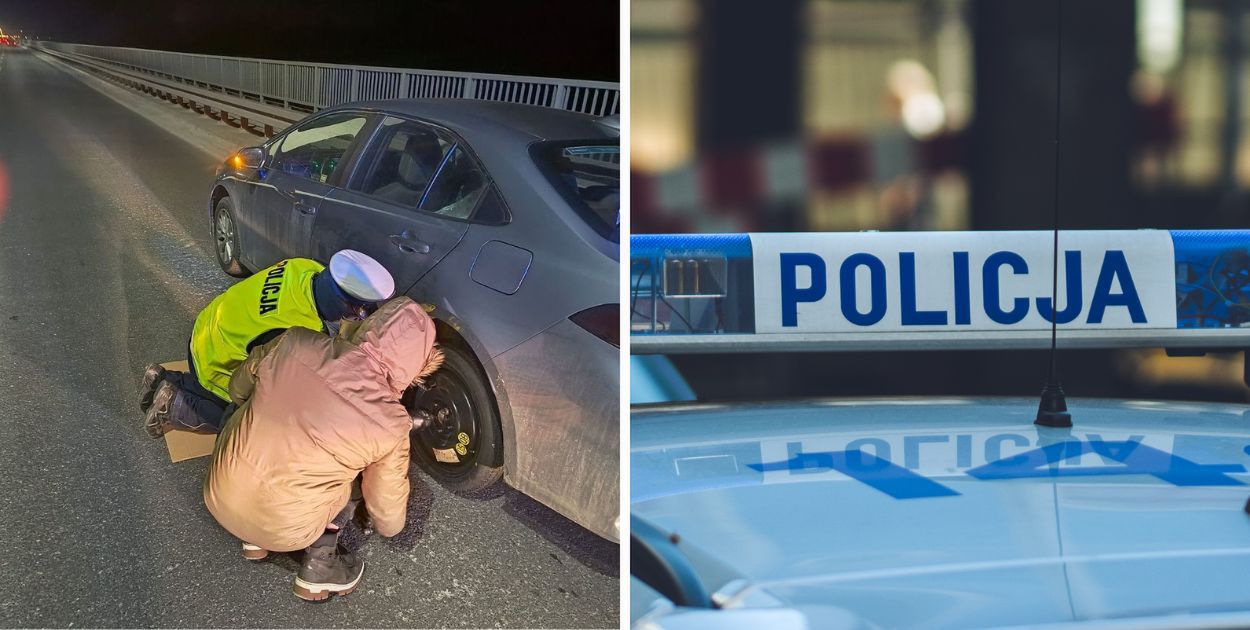 Policjanci pomogli kierowcy na Moście Solidarności w Płocku. Szybka reakcja mundurowych!