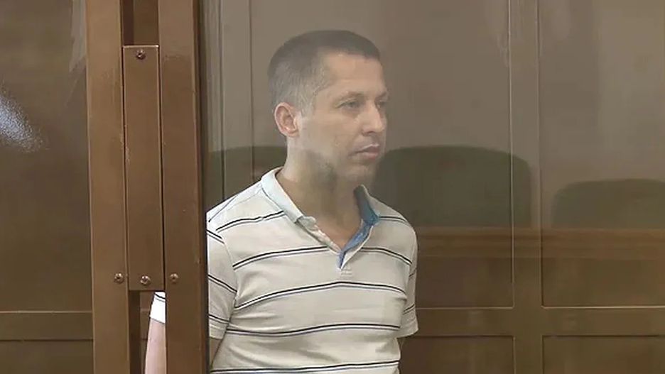 Marian Radzajewski podczas procesu o szpiegostwo w Moskwie.  Skazano go na 14 pobytu w kolonii karnej 