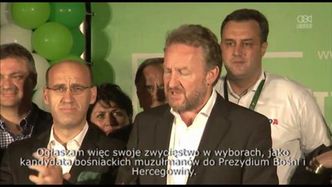Zwolennicy Izetbegovica świętują jego wygraną w wyborach powszechnych