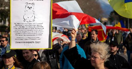 Te kartki wiszą w całym mieście. Białoruś protestuje przeciw wojnie