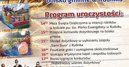 Dożynki Gminy Rudnik 2019. Gwiazdą imprezy zespół Baflo