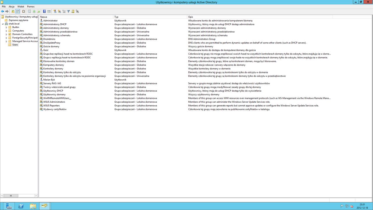 Czas na Windows Server 2012 cz.6 - Użytkownicy i nie tylko