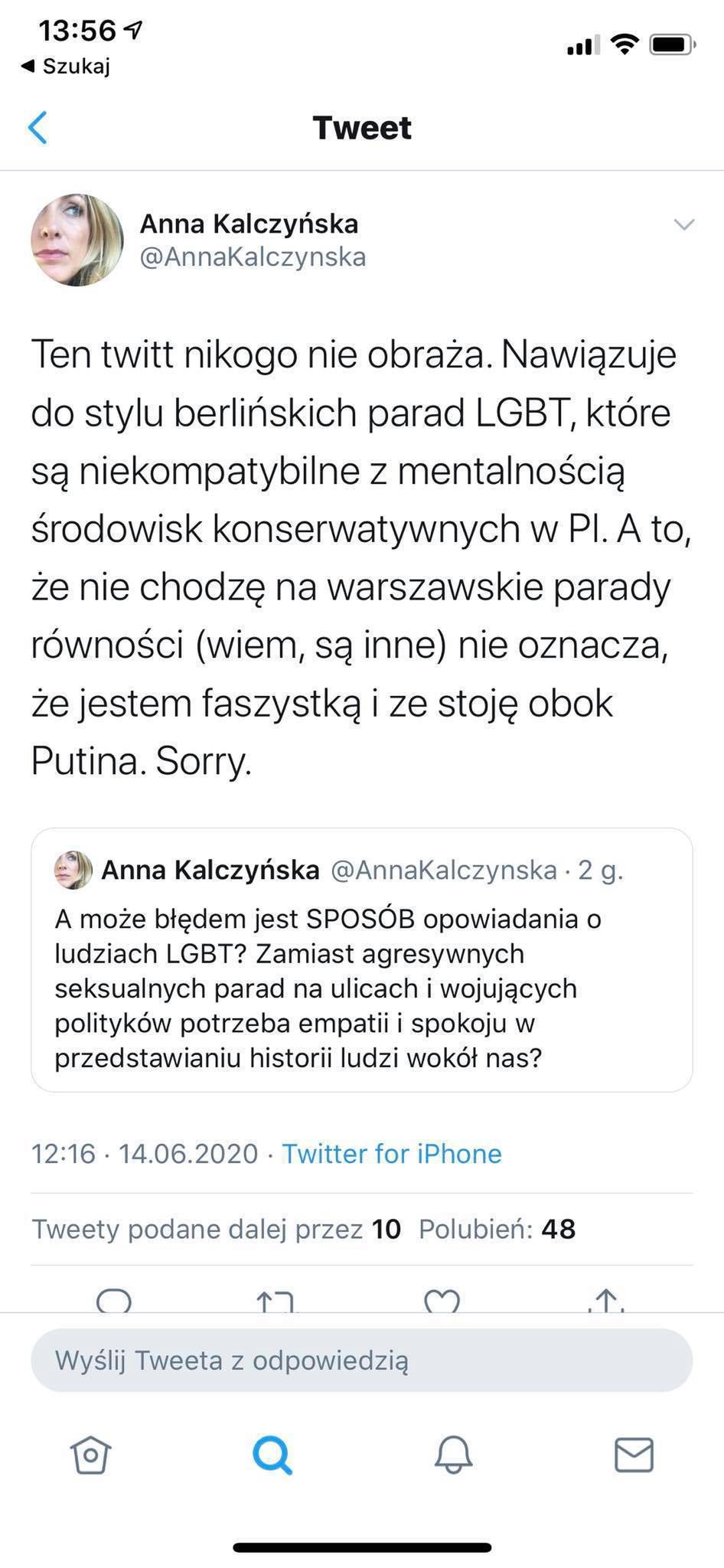 Anna Kalczyńska i jej Tweett