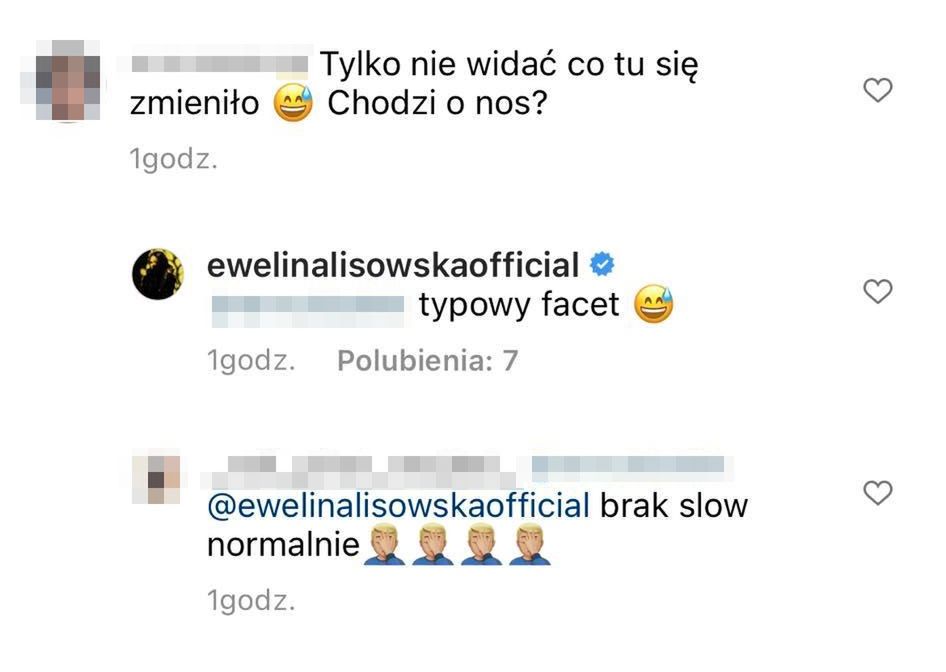 Komentarze pod zdjęciami Eweliny Lisowskiej